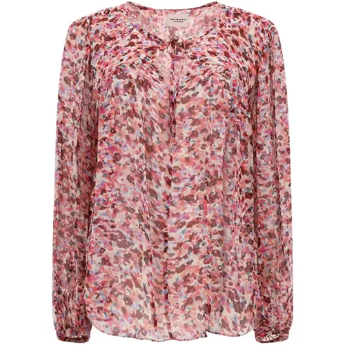 Blumiges Rosa Shirt mit Schlüssellochausschnitt - Isabel Marant Étoile - Modalova