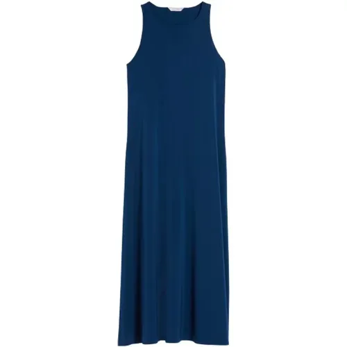 Blaues ärmelloses Jersey-Kleid in A-Linie , Damen, Größe: S - Max Mara - Modalova