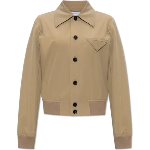 Cotton jacket , female, Sizes: XS - Bottega Veneta - Modalova