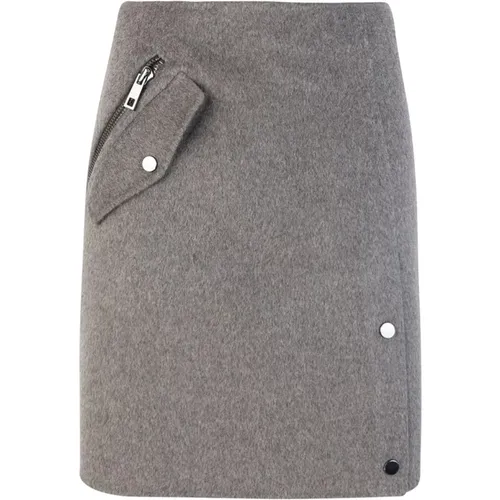 Grey Wool Skirt with Pocket Detail , female, Sizes: S, XS, M - P.a.r.o.s.h. - Modalova