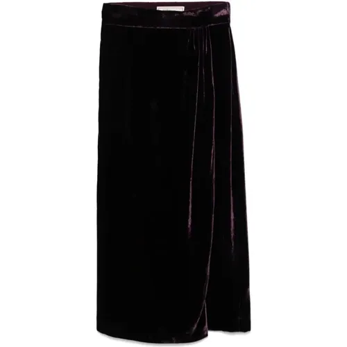 Velvet Skirt in Prune Red , female, Sizes: XS, S - Blumarine - Modalova