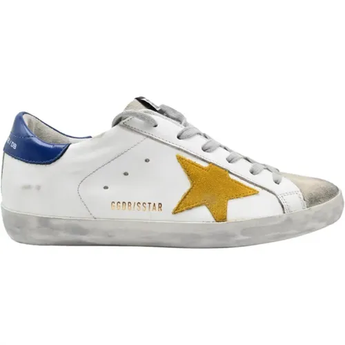 White Sneakers with Star and Blue Back , female, Sizes: 6 UK - Golden Goose - Modalova
