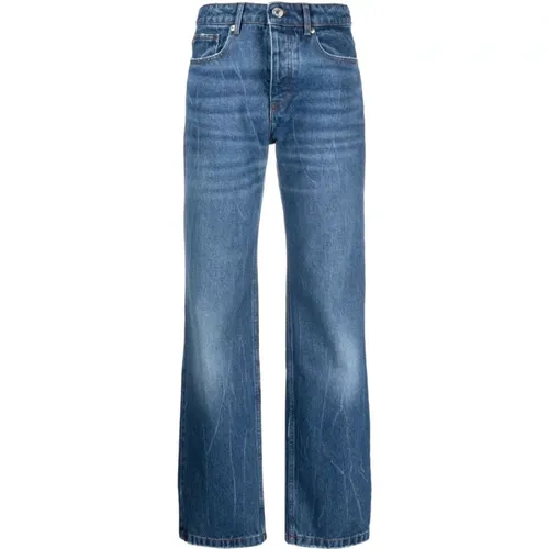 Blaue Straight-Leg Jeans , Damen, Größe: W29 - Ami Paris - Modalova
