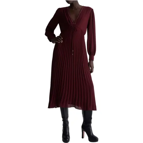 Rotes Aubergine Langes Kleid , Damen, Größe: 2XS - Liu Jo - Modalova