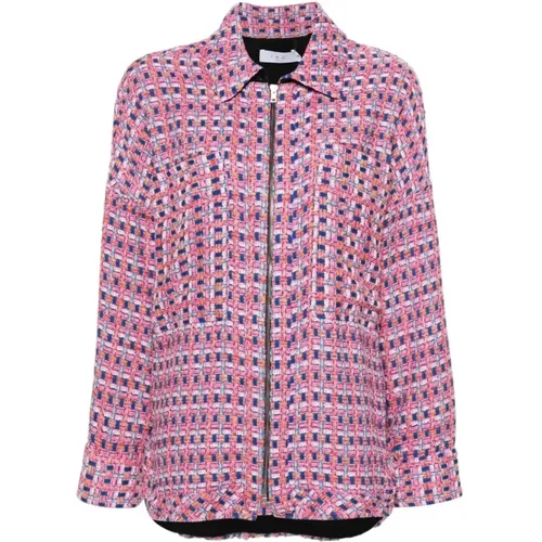 Rosa Tweed Fransen Oberbekleidung , Damen, Größe: 2XS - IRO - Modalova