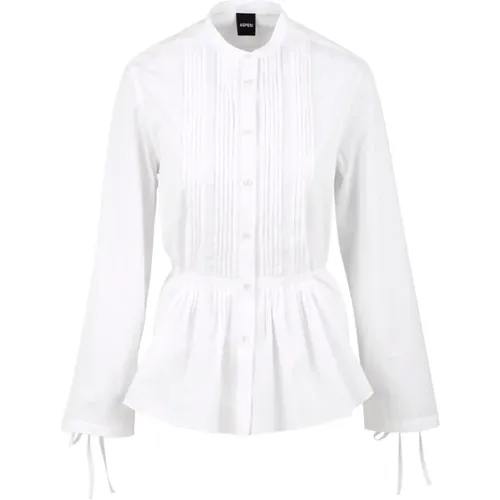 Weiße Hemden mit koreanischem Kragen , Damen, Größe: S - Aspesi - Modalova