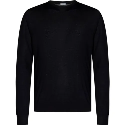 Schwarzer Cashmere Seiden Crewneck Pullover , Herren, Größe: M - Malo - Modalova