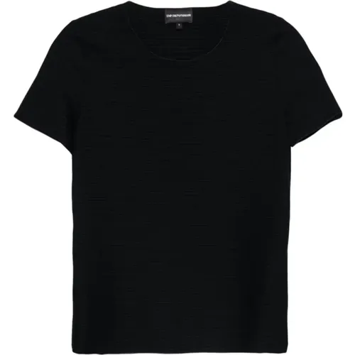 T-shirts and Polos with Textured Finish , female, Sizes: XS, M, L - Emporio Armani - Modalova