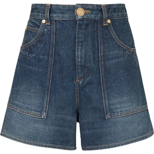 Vintage-Shorts aus Denim , Damen, Größe: M - Balmain - Modalova