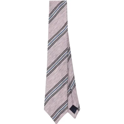 Pink Block Stripe Men's Tie , male, Sizes: ONE SIZE - PS By Paul Smith - Modalova