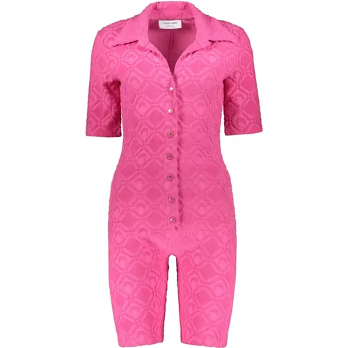 Logo Jacquard Jumpsuit mit Frottee , Damen, Größe: L - Marine Serre - Modalova