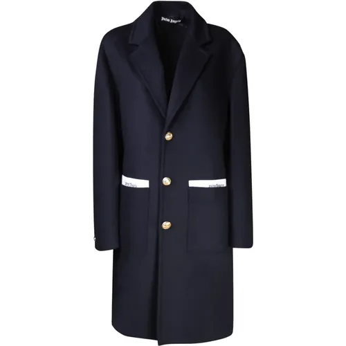 Wool-Blend Single Breasted Coat , male, Sizes: L, M - Palm Angels - Modalova