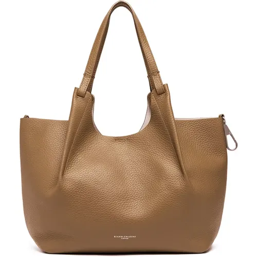 Leather Tote Bag with Removable Pouch , female, Sizes: ONE SIZE - Gianni Chiarini - Modalova