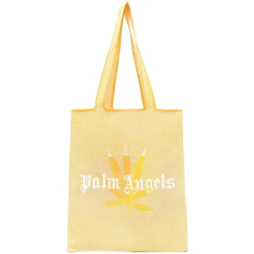 Gelbe Logo-Print-Tote-Tasche - Palm Angels - Modalova