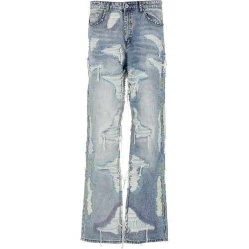 Cotton Jeans with Studs and Ripped Details , male, Sizes: W36, W30, W26, W34, W32, W28 - Who Decides War - Modalova