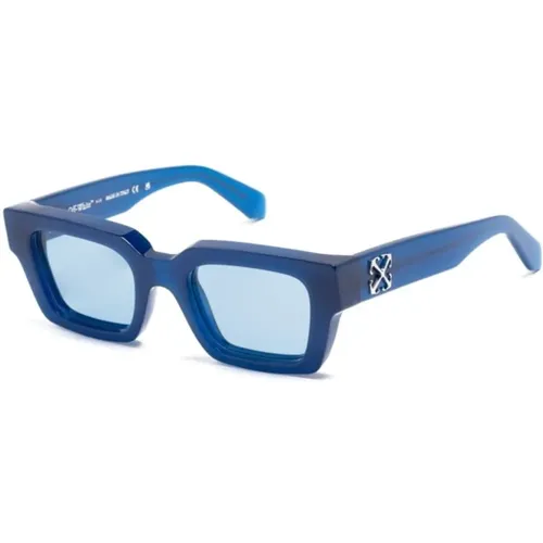 Blaue Sonnenbrille mit Zubehör , unisex, Größe: 53 MM - Off White - Modalova