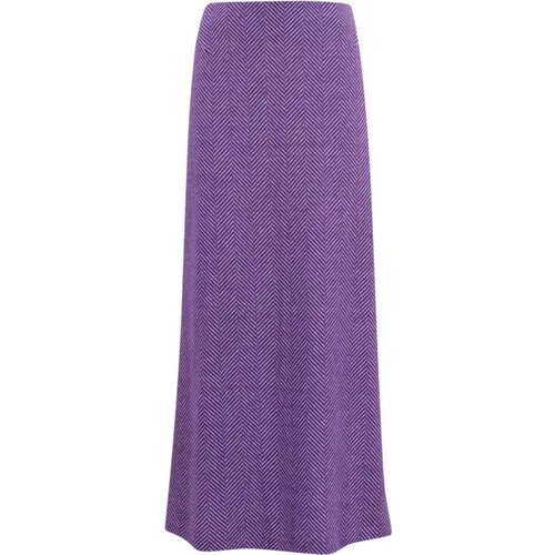 Cashmere Silk Skirt Herringbone Pattern , female, Sizes: M, 2XS, XS, S - Liviana Conti - Modalova