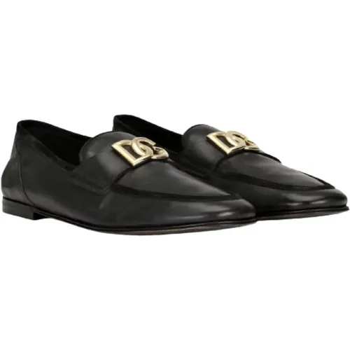 Schwarze & Graue Wildleder Loafers , Herren, Größe: 39 EU - Dolce & Gabbana - Modalova