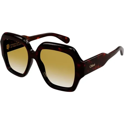 Ch0154S 002 Havana Sonnenbrille , Damen, Größe: 56 MM - Chloé - Modalova