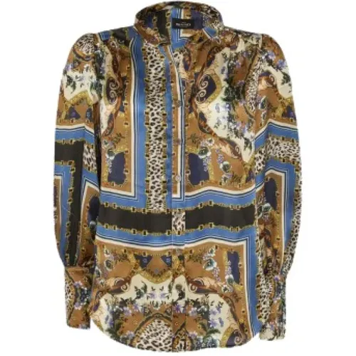 Silk Printed Shirt Oxana , female, Sizes: S, 2XL, M, XL - Sand - Modalova