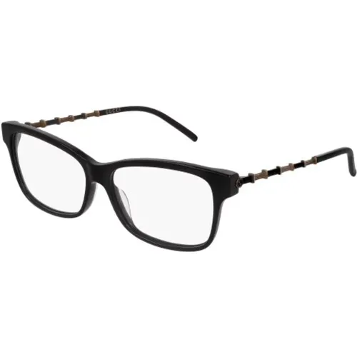 Schwarze Gold Transparente Brille , unisex, Größe: 56 MM - Gucci - Modalova
