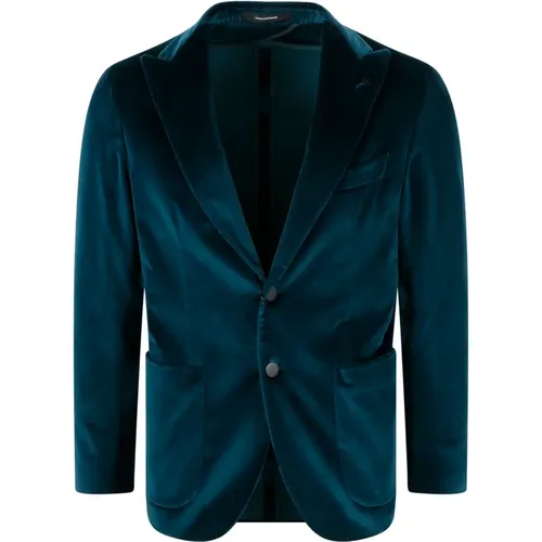 Velvet Single Breasted Blazer , male, Sizes: L, S - Tagliatore - Modalova