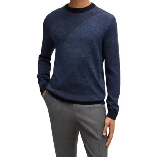 Sweater with Jacquard Motif , male, Sizes: M, 2XL - Hugo Boss - Modalova