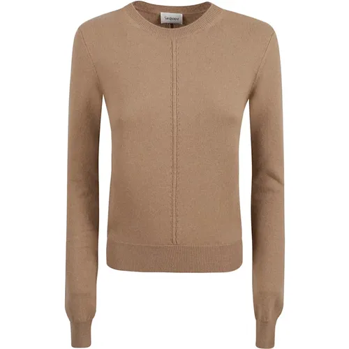 Brauner Pullover mit Rundhalsausschnitt - Saint Laurent - Modalova