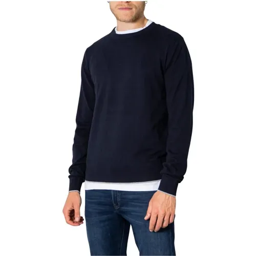 Blauer Pullover mit langen Ärmeln , Herren, Größe: 2XL - Armani Exchange - Modalova