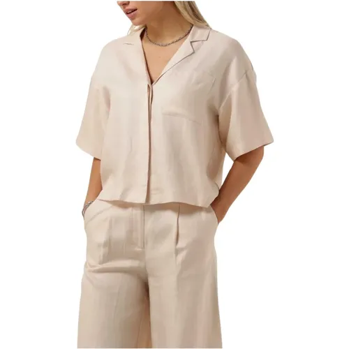 Leinen Boxy Revers Hemd Bluse , Damen, Größe: M - Selected Femme - Modalova