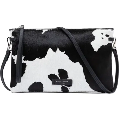 Pony Skin Clutch with Zip , female, Sizes: ONE SIZE - Gianni Chiarini - Modalova