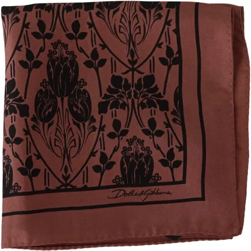 Floral Silk Handkerchief Scarf , male, Sizes: ONE SIZE - Dolce & Gabbana - Modalova