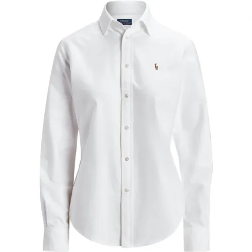 Classic Oxford Shirt Blue Logo Embroidery , female, Sizes: M, XL, XS, S, 2XS, L - Ralph Lauren - Modalova