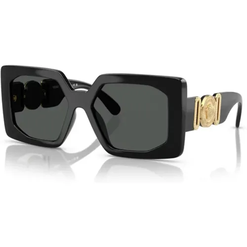 Stylish Sunglasses Dark Grey Lenses , unisex, Sizes: 55 MM - Versace - Modalova