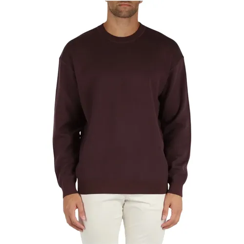 Cotton and virgin wool crewneck sweater , male, Sizes: 2XL, L, 3XL, S, M, XL - Boss - Modalova