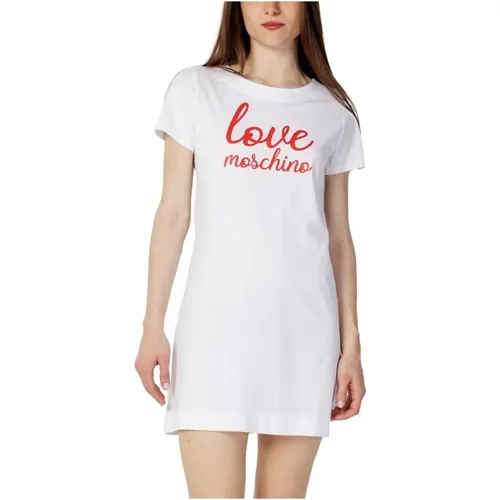 Baumwoll Kurzes Kleid Frühling/Sommer Kollektion , Damen, Größe: M - Love Moschino - Modalova