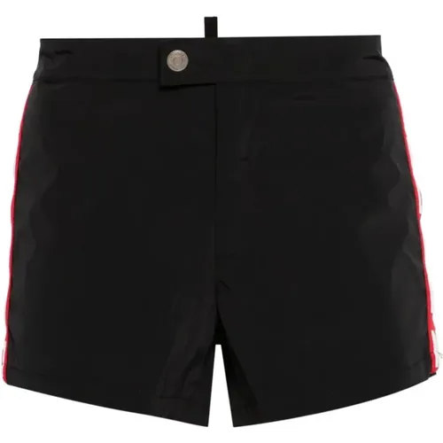 Schwarze Side Logo Badehose , Herren, Größe: L - Dsquared2 - Modalova