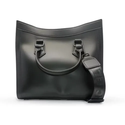 Schwarze PVC-Handtasche Flat Wood M_24 - Marc Ellis - Modalova