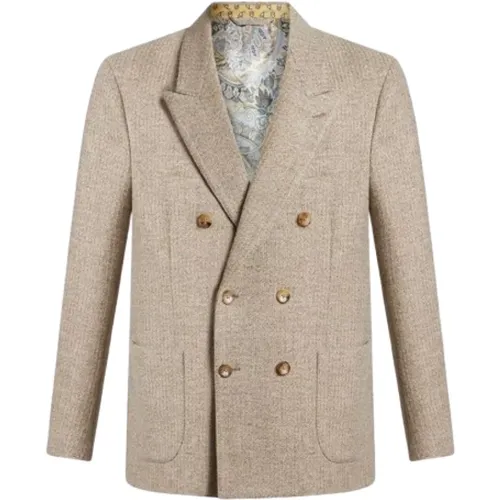 Doppelreihiger Blazer mit Spitzensaum - ETRO - Modalova