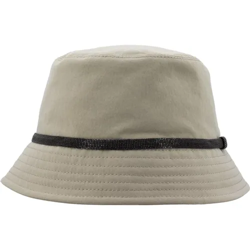 Refined Bucket Hat with Jewel Embroidery , female, Sizes: S, M - BRUNELLO CUCINELLI - Modalova
