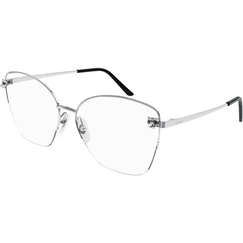 Silver Transparent Ct0345O Eyeglasses , unisex, Sizes: 58 MM - Cartier - Modalova