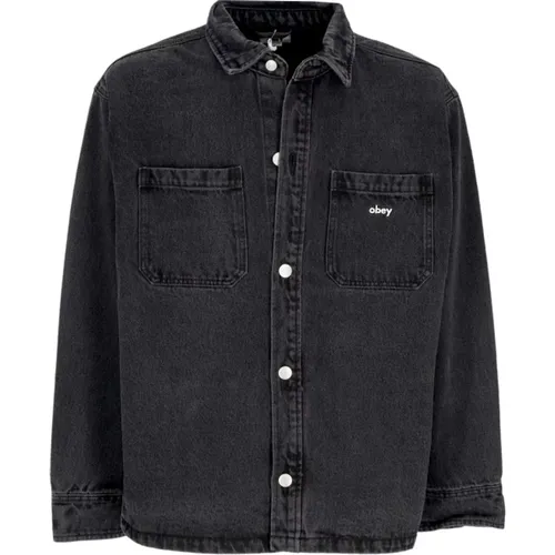 Winston Shirt Jacke Schwarz Streetwear , Herren, Größe: L - Obey - Modalova