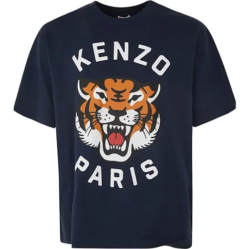 Blaue Nacht Oversize T-Shirt , Herren, Größe: L - Kenzo - Modalova