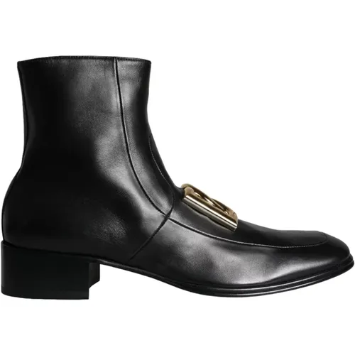 Lamb Leather Men's Boots , male, Sizes: 11 UK - Dolce & Gabbana - Modalova