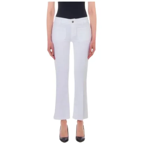 Crop Flare Jeans mit Bestickten Details , Damen, Größe: W30 - Liu Jo - Modalova