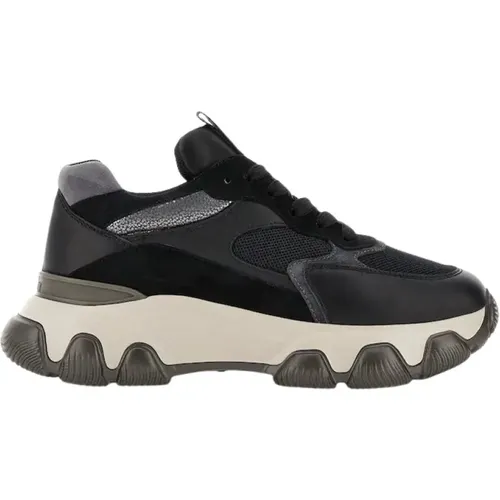 Schwarze Leder Sneakers Urban Lifestyle , Damen, Größe: 35 1/2 EU - Hogan - Modalova