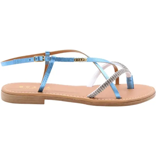 Chic Flat Sandals for Women , female, Sizes: 4 UK - Scapa - Modalova