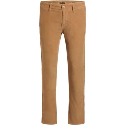 Beige Men`s Trousers , male, Sizes: W33, W36 - Guess - Modalova