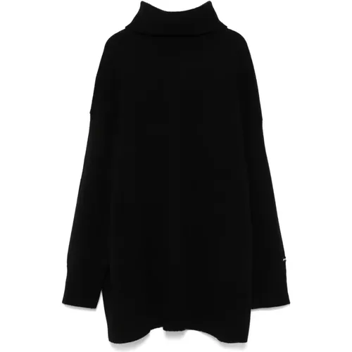 Casual Schwarzer Woll Turtleneck Pullover , Damen, Größe: L - pinko - Modalova