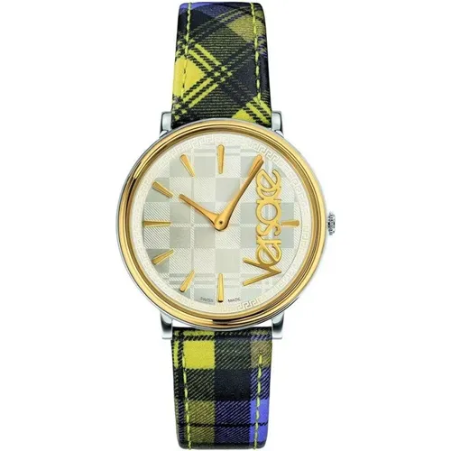 V-Circle The Clans Leather Watch , female, Sizes: ONE SIZE - Versace - Modalova